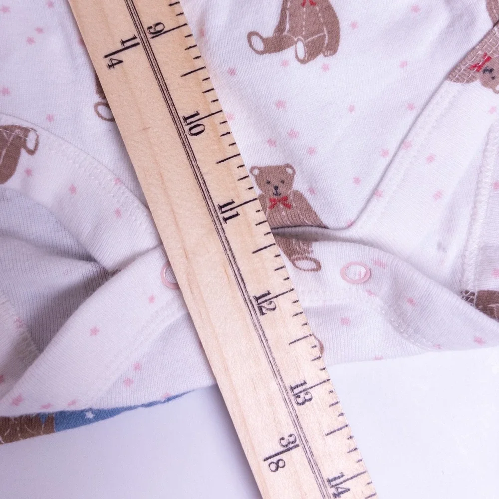Baby Boden 3 Pc Bodysuit Set Pink Blue White Bear Stripe Long Sleeve Baby 0-3 M